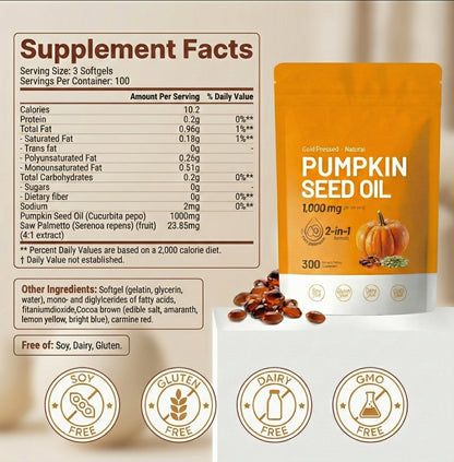 Pumpkin Seed Oil and Saw Palmetto Softgels F