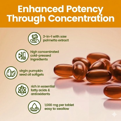 Pumpkin Seed Oil and Saw Palmetto Softgels